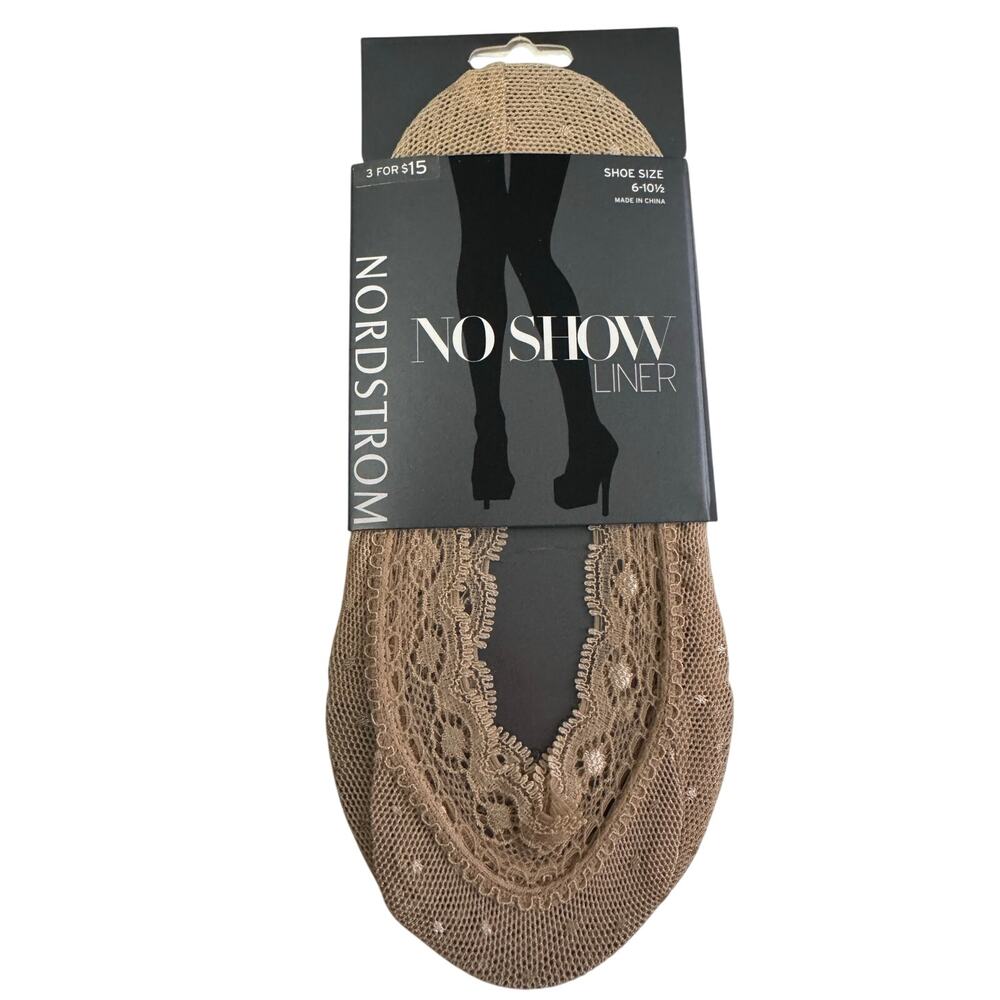 Nordstrom Pindot Mesh Footie In Beige Brush Shoe Size 6-10.5 NWT